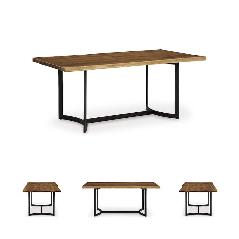 Signature Design by Ashley Fortmaine Brown/Black Dining Table - 72.25" W x 38.63" D x 30.63" H