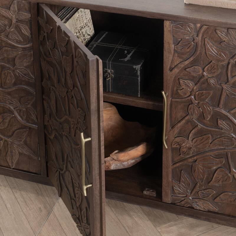 Classic Home Albero 4-Door Mango Wood Sideboard Buffet