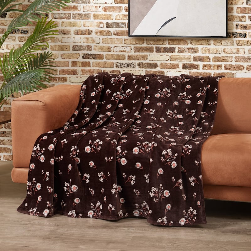 Lucky Brand Daisy Plush Throw Blanket