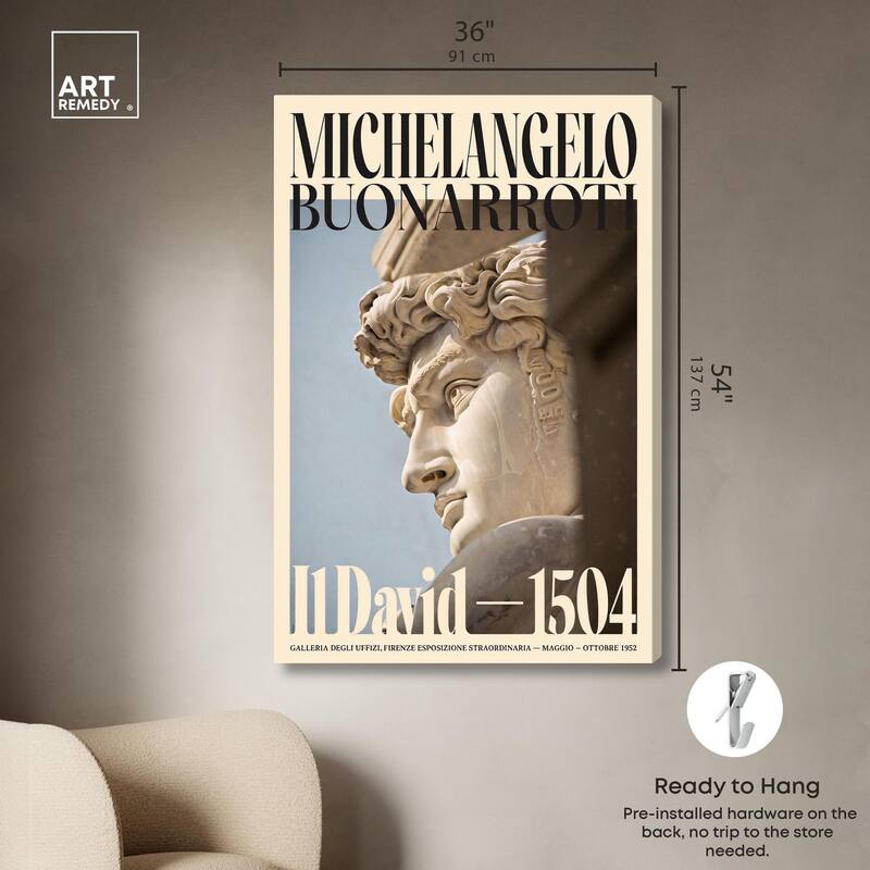 David in Marble Canvas by Art Remedy, Gallery Wrapped