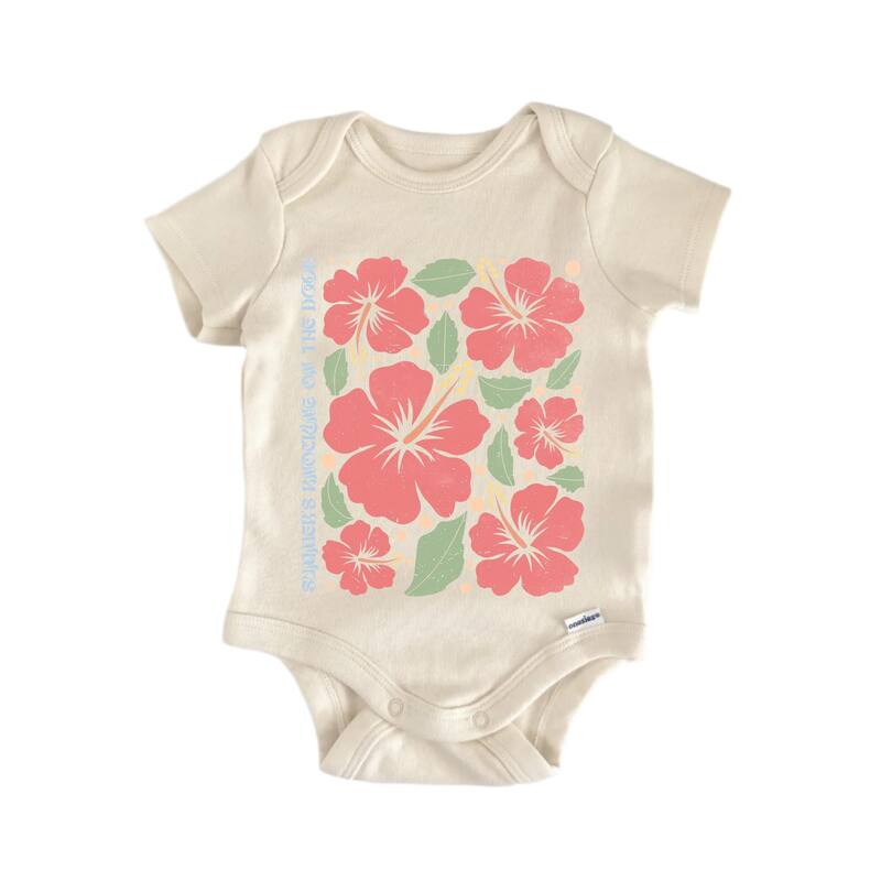 Summer Knocking Boho Beach - Baby Boy Girl Clothes Infant Bodysuit Funny Cute Newborn - Natural - Newborn