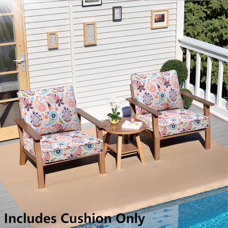 Crestlive Outdoor Deep Seat Cushion Set - 2-Set - Red Flower