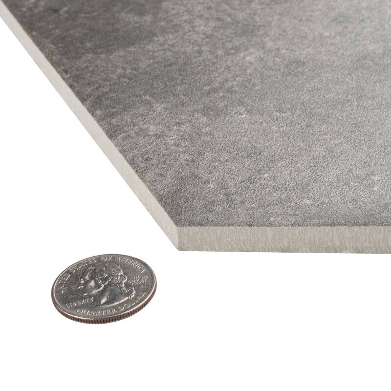 Merola Tile D'Anticatto Hex Notte 11" x 12-3/4" Porcelain Floor and Wall Tile