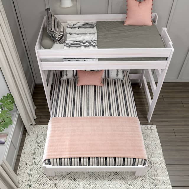 Max and Lily Farmhouse Twin over Queen L Shaped Bunk Bed