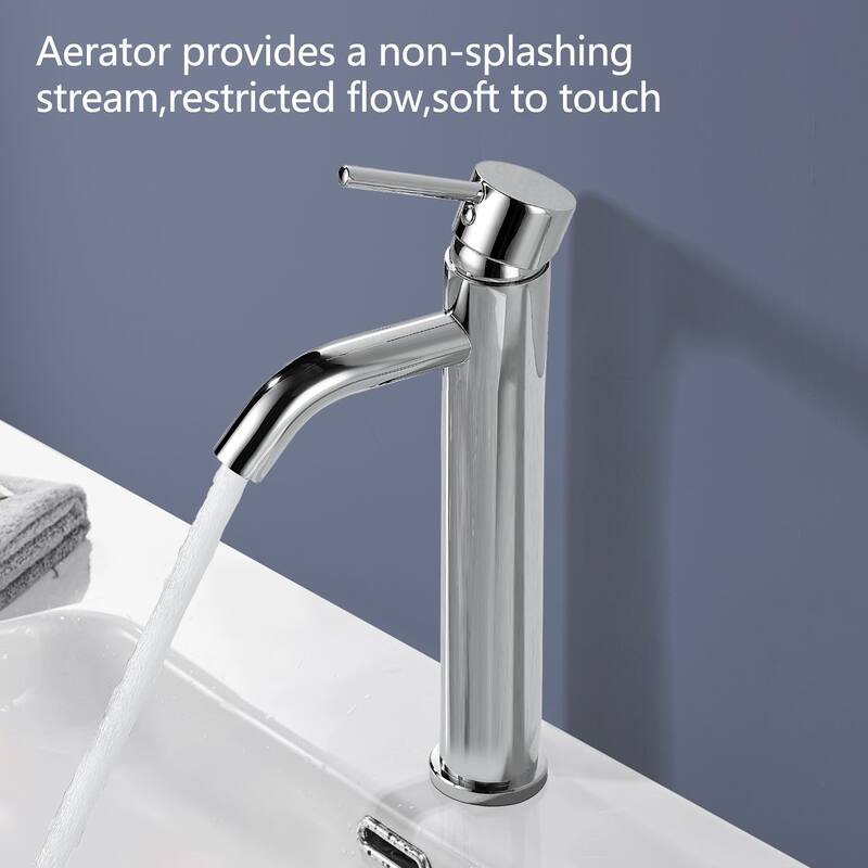Topcraft Stainless Steel 6.7/12.2 Single Handle Single Hole Bathroom Sink Faucet