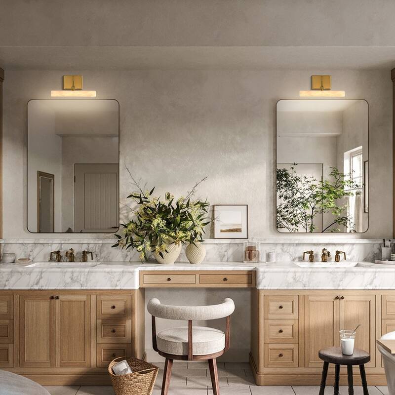 KAYLA 12/20-inch Marble Cylinder Vanity Light-Copper