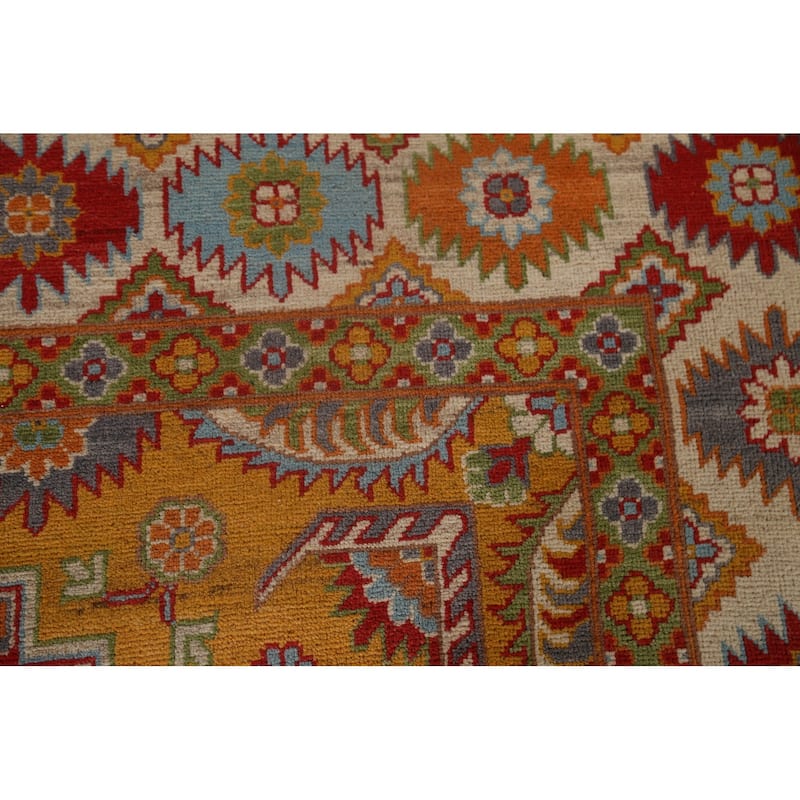 Geometric Traditional Kazak Oriental Area Rug Hand-knotted Wool Carpet - 6'7" x 10'0"