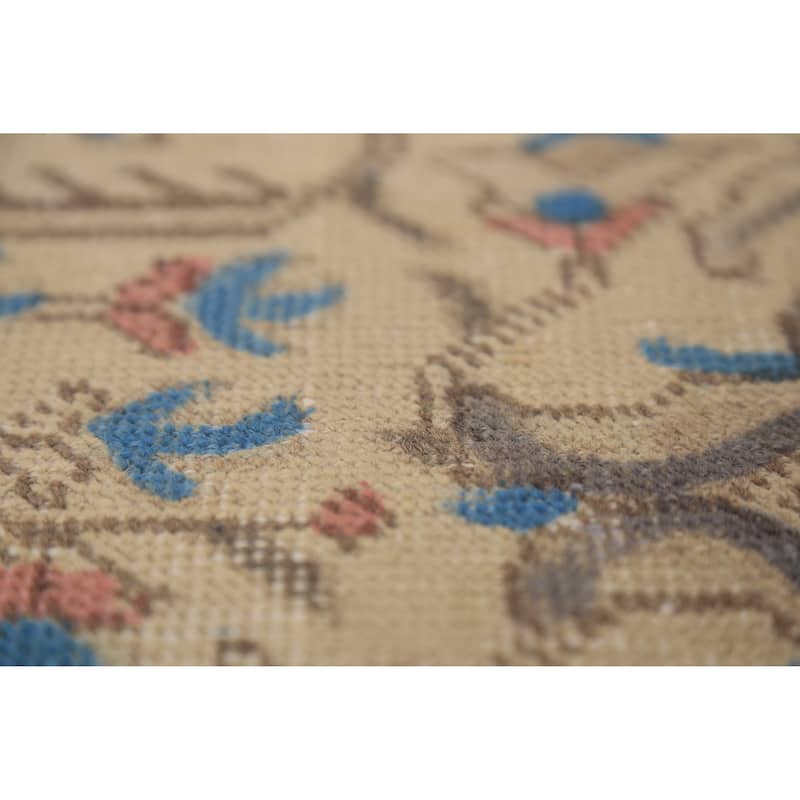 Tabriz Persian Rug Hand-Knotted Oriental Beige Wool Carpet - 7'10"x 10'10"