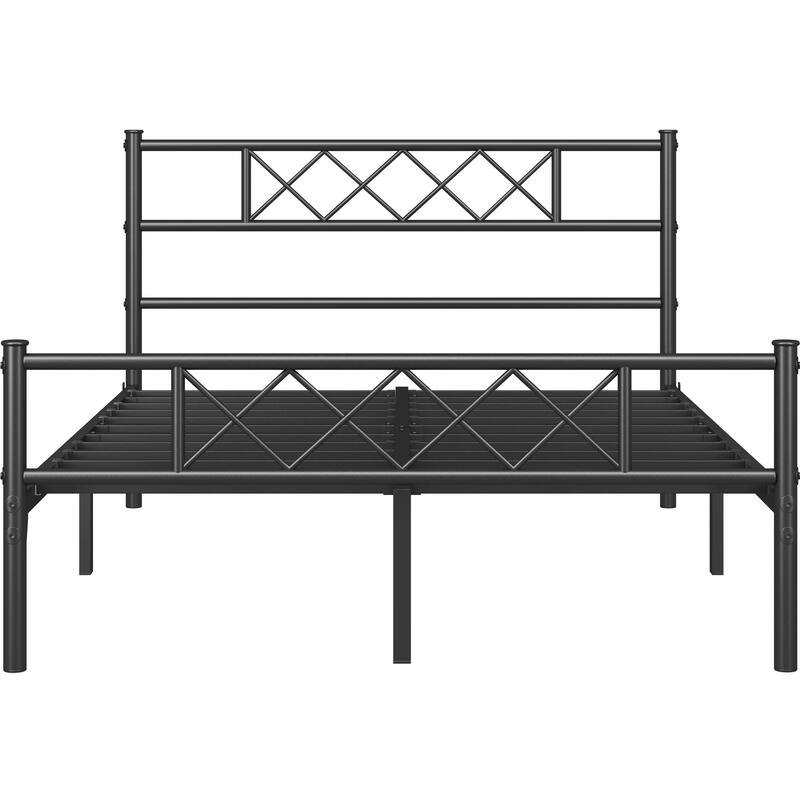 Yaheetech Metal Bed Frame Mattress Foundation with Headboard and Footboard