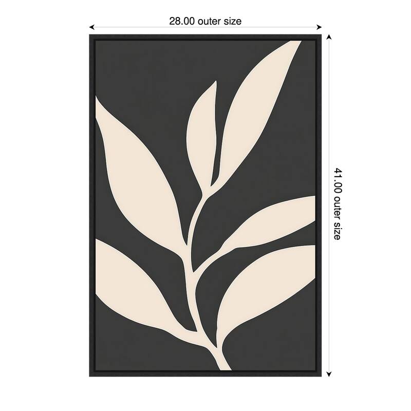 Simple Floral II by Tradelink inhouse artist Framed Canvas Wall Art Print - 28 x 41 in