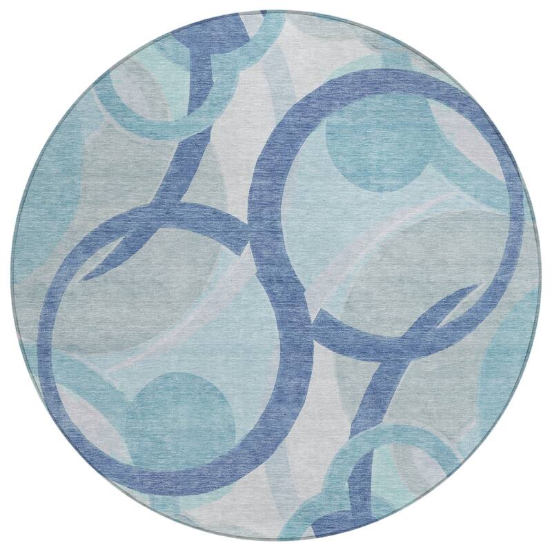 Machine Washable Indoor/Outdoor Contemporary Deco Chantille Rug
