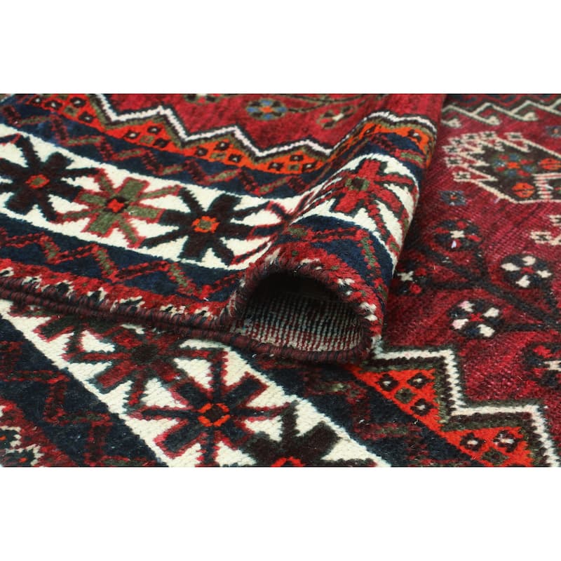 Vintage Distressed Ajlah Burgundy/Ivory Rug - 4'11" x 7'4"