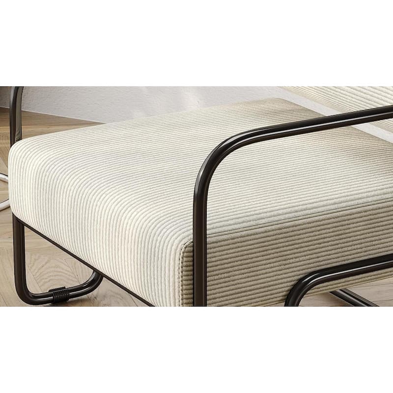 Living Room Iron Accent Chair,Corduroy Upholstered Arm Chair