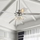preview thumbnail 5 of 12, JONATHAN Y Moravia 48" 3-Light Glam Crystal Drum LED Ceiling Fan With Remote, Chrome