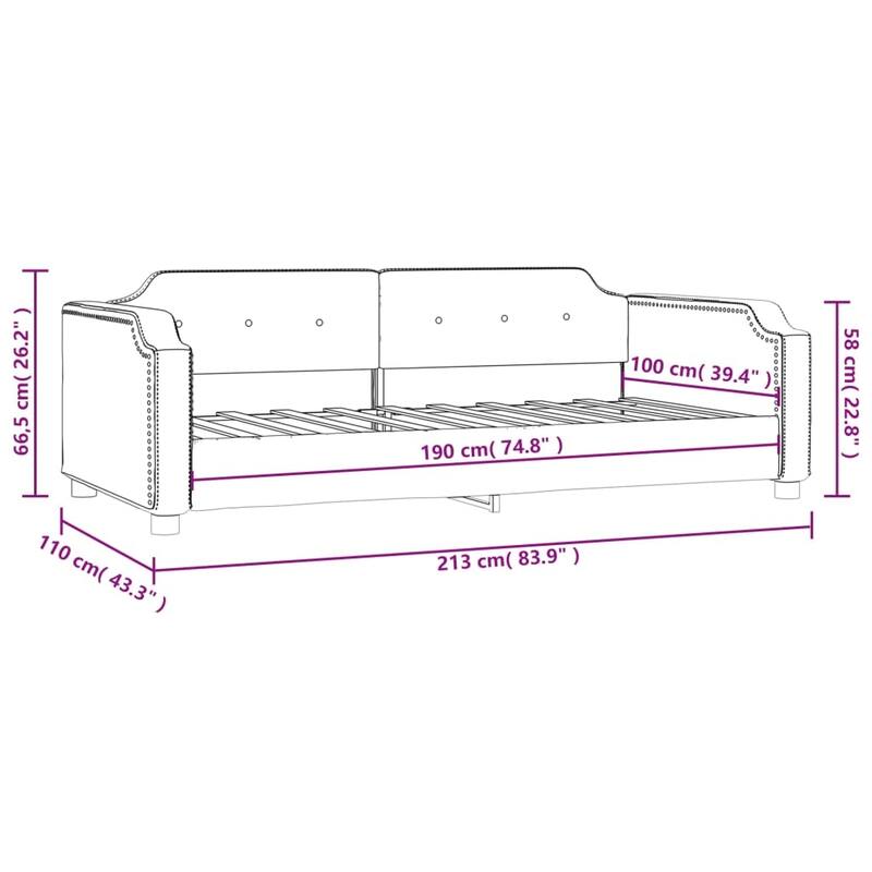 vidaXL Day Bed Upholstered Sleeper Sofa Bed for Bedroom Living Room Fabric