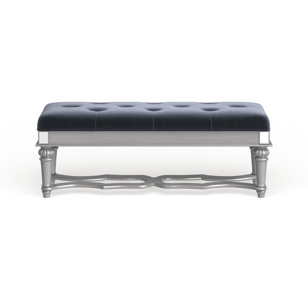 Silver orchid heston glam clearance grey velvet tufted panel bed
