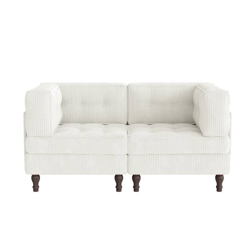 Oversized Sofa Corduroy Tufted Modular Sectional Set
