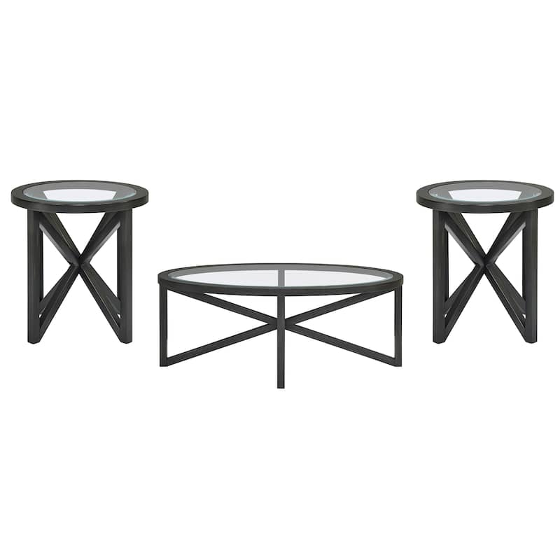 Modern Simple Glass Coffee Table, Tempered Glass Coffee Table Solid Wood Base Round Transparent Glass Top