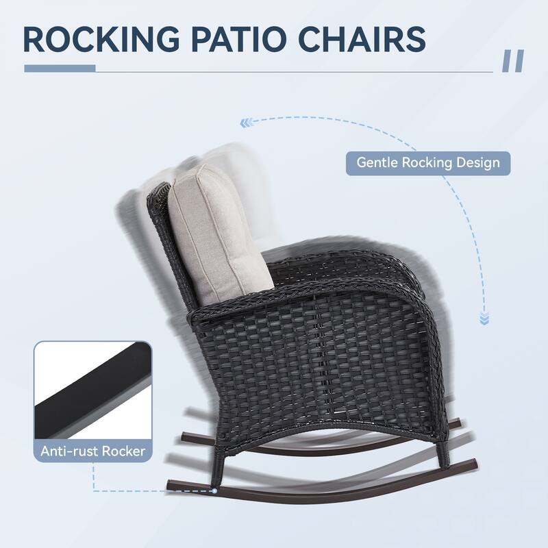 Gymojoy Outdoor Rocking Chairs Set of 2 Patio Furniture Sets