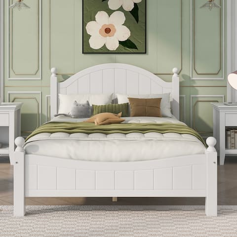 Concise Style Solid Wood Full Size Platform Bed
