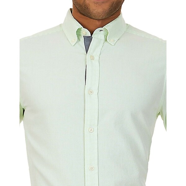 Nautica Mens Long Sleeve Horizontal Stripe Oxford Button Down Shirt