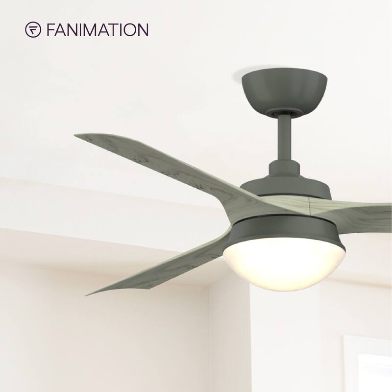 Barlow 52 inch Indoor/Outdoor Antique Graphite with Light Oak blades Ceiling Fan with LED CCT Select Light Kit and Remote