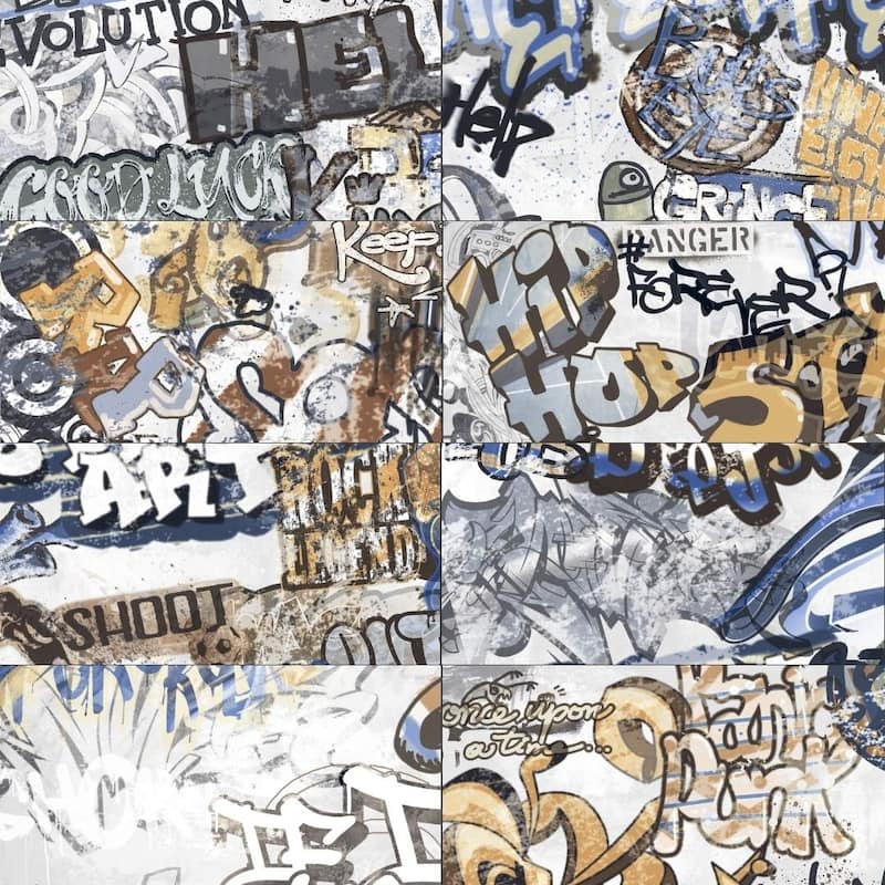 Monroe 24x48 White Matte Graffiti Porcelain Tile - Floor & Wall - Large Format