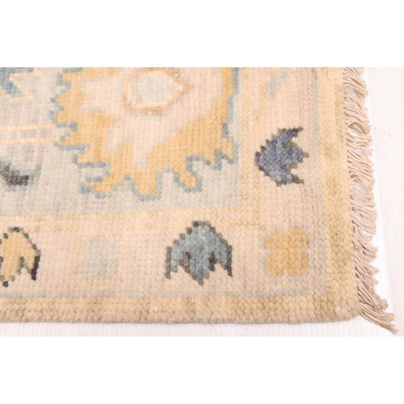 ECARPETGALLERY Hand-knotted Modern Oushak Ivory Wool Rug - 8'1 x 9'11