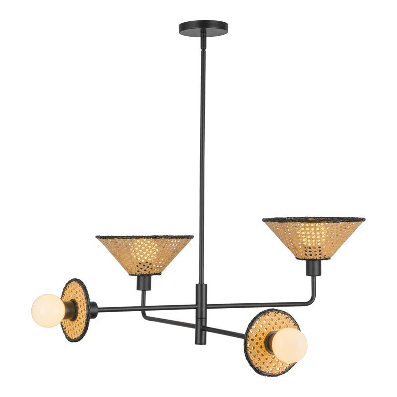 Alora Lighting CH432438 Piper 4 Light 38" Wide Chandelier with Rattan