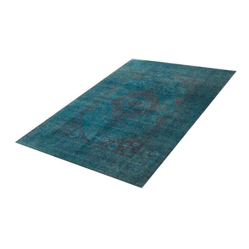 ECARPETGALLERY Hand-knotted Vibrance Turquoise Wool Rug - 6'1 x 8'9