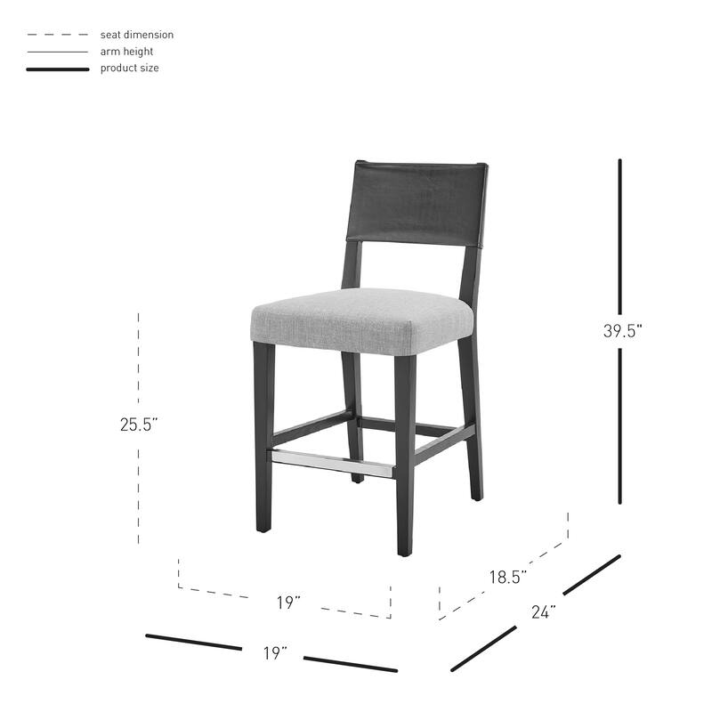 NPD Furniture Kylo Faux Leather/Fabric Counter Stool