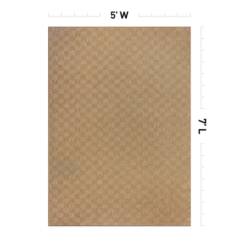 Diamond Weave Reversible Jute-Look Indoor/Outdoor Rug Reversible, Easy-Care Indoor/Outdoor Rug with Natural Fiber Look