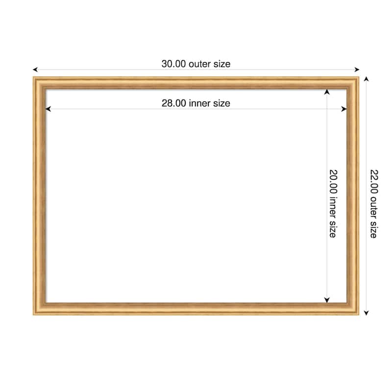 Amanti Art Salon Scoop Gold Framed Dry Erase Magnetic Board - 30 x 22 in - Salon Scoop Gold