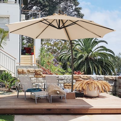 12 ft.Aluminum Curvy Cantilever Offset Hanging Patio Umbrella With Sandbag Base
