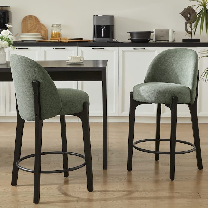 set of 4 Upholstered Counter Height Bar Stools