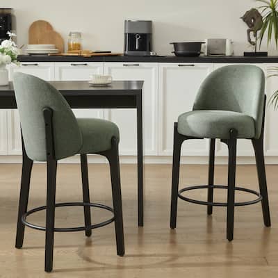 set of 4 Upholstered Counter Height Bar Stools