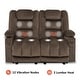 preview thumbnail 4 of 58, MCombo Power Reclining Loveseat Sofa with Heat and Massage, Fabric PR648
