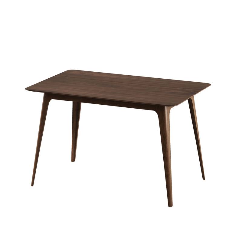5-Piece Solid Wood Dining Set for 4, 47.2" Rectangular Table with 4 Upholstered Fabric Chairs for Kitchen & Living Room
