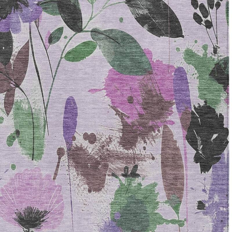 HomeRoots Floral Transitional Rectangle Outdoor Rug