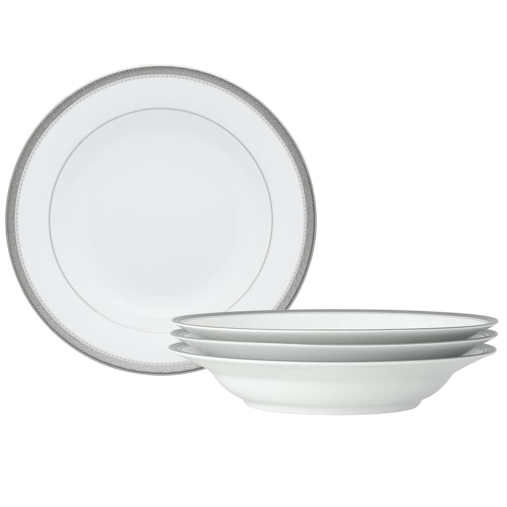 Noritake Charlotta Set Of 4 Rim Soup Bowls, 9", 27 Oz.