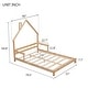 preview thumbnail 4 of 7, Full Size Montessori Floor Bed with Handrails for Kids, Wooden House-Shaped Headboard Floor Bed Frame with Wood Slats Support