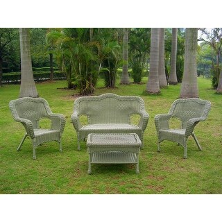 International Caravan 4-pc Wicker Steel Group