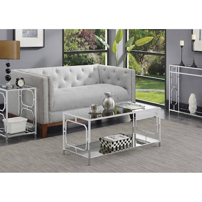 Convenience Concepts Omega Chrome Coffee Table with Shelf