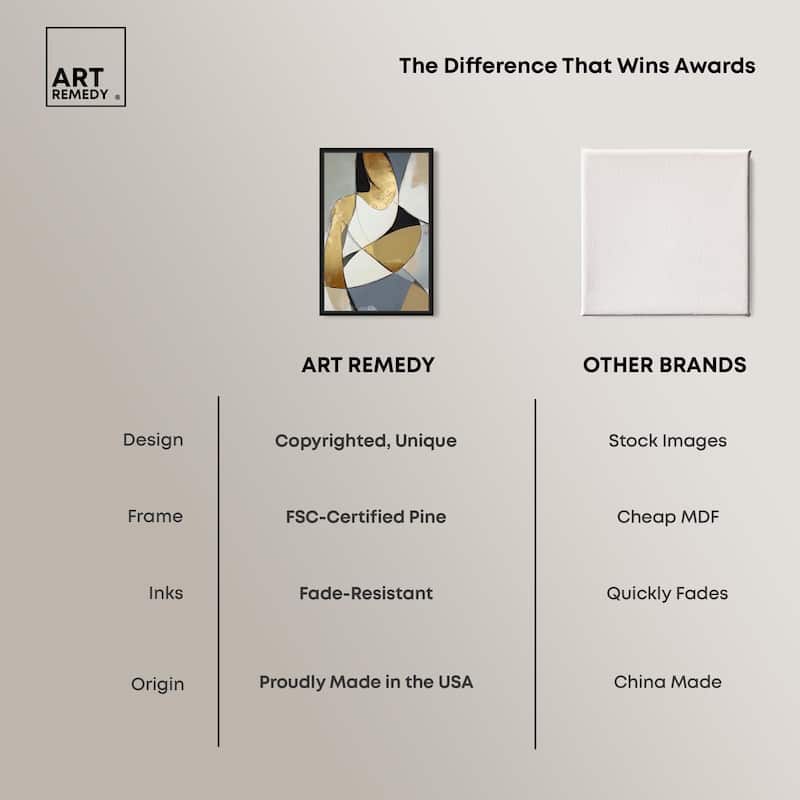 Gold Leaf Contours Canvas by Art Remedy