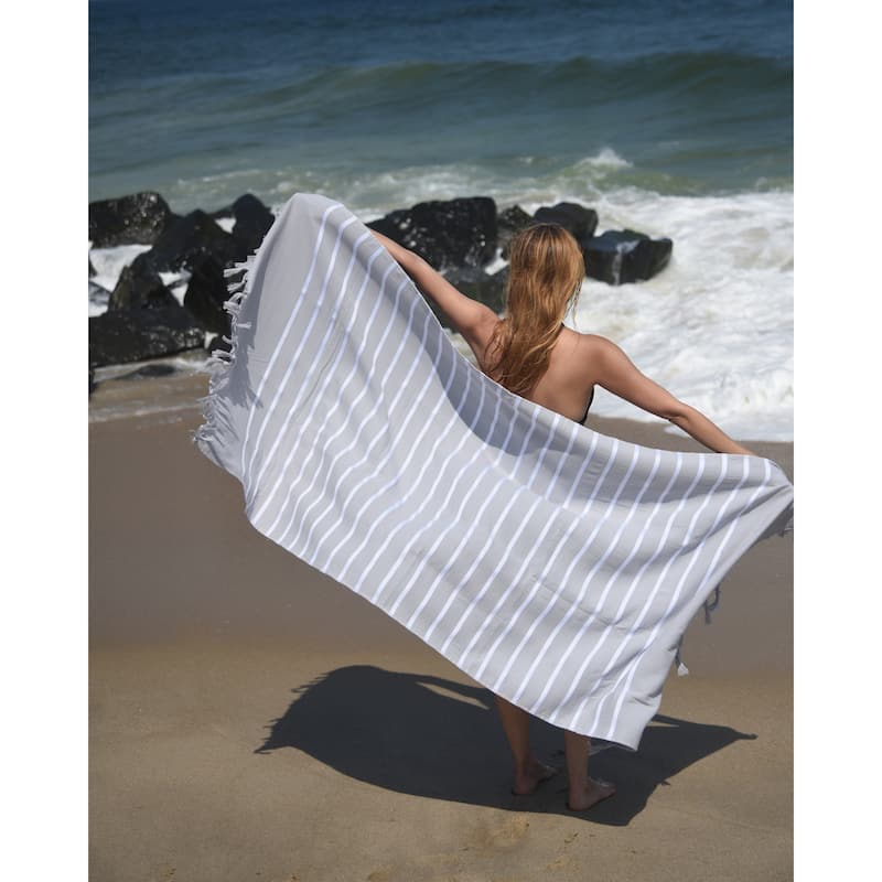 East'N Blue Livia Turkish Peshtemal Beach Towel, Prewashed for Soft Feel, 100% Turkish Cotton, Quick Dry, Absorbent, 36 x 72"
