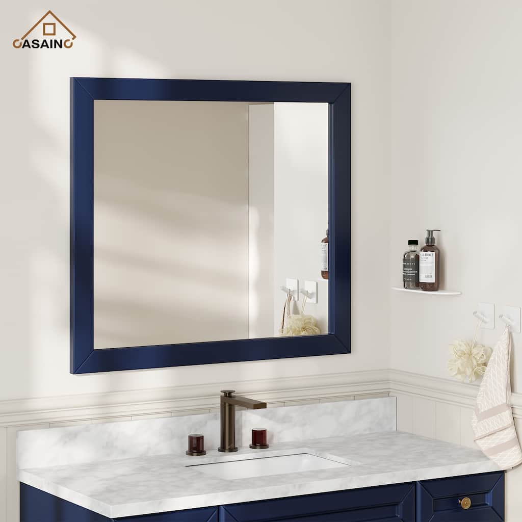 CASAINC 36in Solid Wood Framed Mirror in Multiple Color Frames