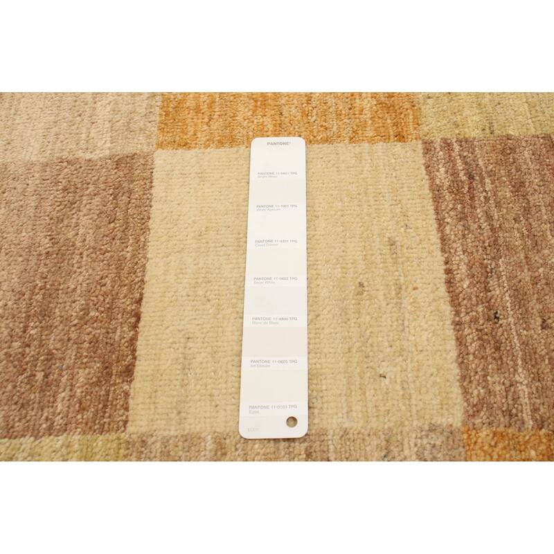 ECARPETGALLERY Hand-knotted Finest Peshawar Ziegler Ivory Wool Rug - 4'0 x 4'2