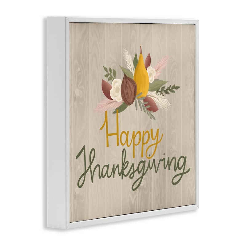 Stupell Happy Thanksgiving Rustic Harvest Framed Giclee Art Design By Mandy Ford Art + Illustration