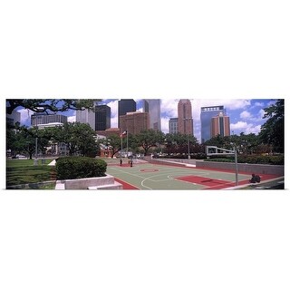 Shop Basketball Court With Skyscrapers In The Background Houston