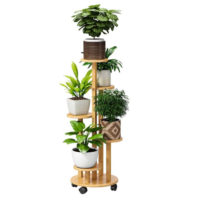 Plant Stand For Outdoor Indoor Tall - 13 x 13 x 35 inches - Natural